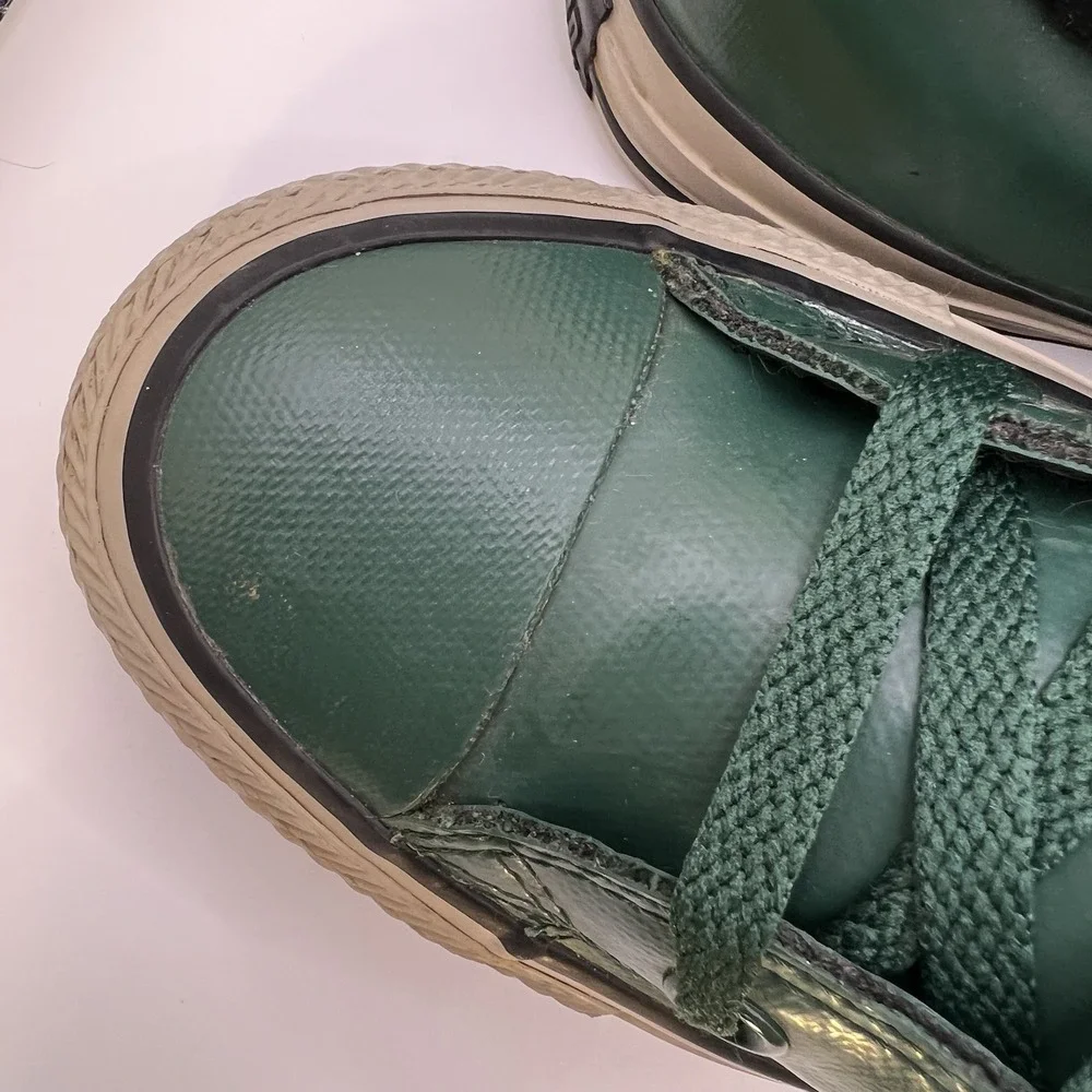 Rubber Converse Chuck Taylor Green High Top Sneakers Unisex W7 M5 Fleece Lined‎ - Picture 9 of 16